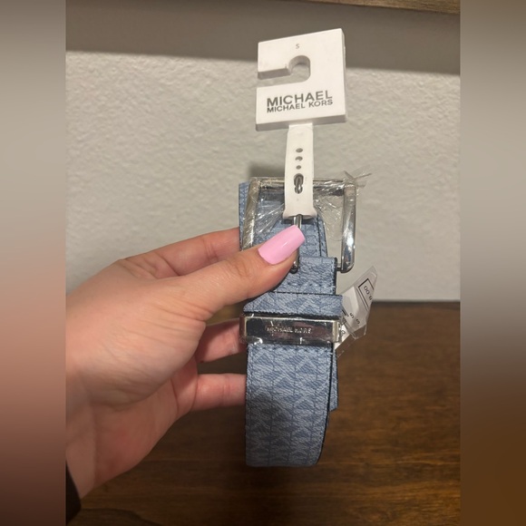 Michael Kors Accessories - Michael Kors Light Blue Monogram Belt